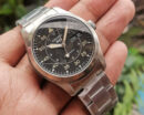 Seiko 5 Sports Flieger Automatic Black Dial Silver Steel Strap Watch for Men - SRPH27K1